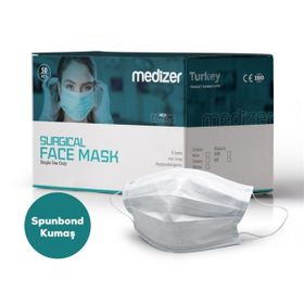 Medizer 3 Katlı Spunbond Kumaş 150 Adet Burun Telli Beyaz Full Ultrasonik Cerrahi Ağız Maskesi