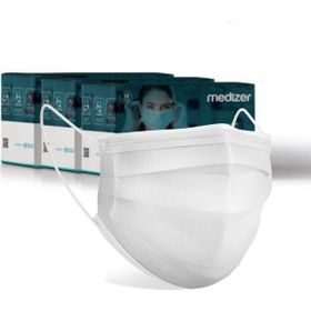 Medizer 3 Katlı Spunbond Kumaş 150 Adet Burun Telli Beyaz Full Ultrasonik Cerrahi Ağız Maskesi