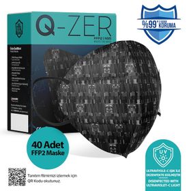 Medizer Qzer FFP2 40'lı N95 Siyah Maske