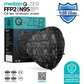 Medizer Qzer FFP2 40'lı N95 Siyah Maske