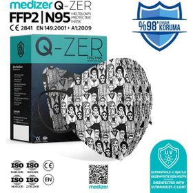 Medizer Qzer İnsanlar Desenli FFP2 N95 30 Adet Maske