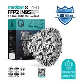 Medizer Qzer İnsanlar Desenli FFP2 N95 30 Adet Maske