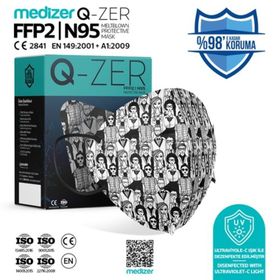 Medizer Qzer İnsanlar Desenli FFP2 N95 30 Adet Maske