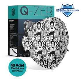 Medizer Qzer İnsanlar Desenli FFP2 N95 40 Adet Maske
