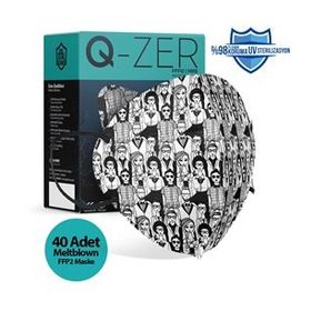 Medizer Qzer İnsanlar Desenli FFP2 N95 40 Adet Maske