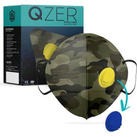 Medizer Qzer Yeşil Kamuflaj Desenli FFP2 N95 30 Adet Maske