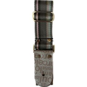 Medusa Striped Gray Deri Uçlu Gitar Askısı