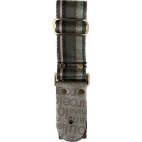 Medusa Striped Gray Deri Uçlu Gitar Askısı