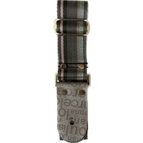 Medusa Striped Gray Deri Uçlu Gitar Askısı