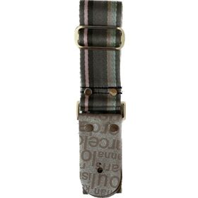 Medusa Striped Gray Deri Uçlu Gitar Askısı