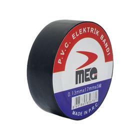 Meg 17 mm x 3 mt Renkli ve Siyah Elektrik Bandı