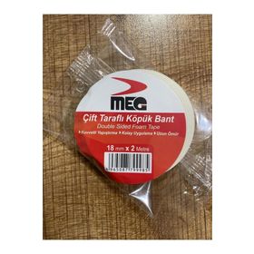 Meg 18 mm x 2 mt Çift Taraflı Köpük Bant