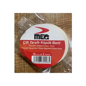 Meg 18 mm x 2 mt Çift Taraflı Köpük Bant