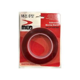 Meg 18 mm x 2 mt Çift Taraflı Silikon Bant