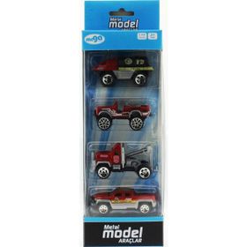 Mega 4'lü Die Cast İtfaiye Seti