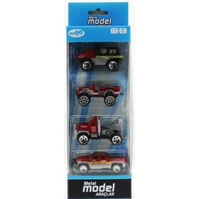 Mega 4'lü Die Cast İtfaiye Seti