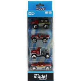 Mega 4'lü Die Cast İtfaiye Seti
