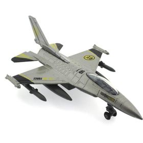 Mega Çek Bırak Metal F-16 Sesli Işıklı Benzeri Metalik Gri Savaş Uçağı