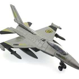 Mega Çek Bırak Metal F-16 Sesli Işıklı Benzeri Metalik Gri Savaş Uçağı