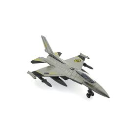 Mega Çek Bırak Metal F-16 Sesli Işıklı Benzeri Metalik Gri Savaş Uçağı