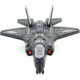Mega Çek Bırak Metal F-35 Sesli Işıklı Benzeri Gri Savaş Uçağı