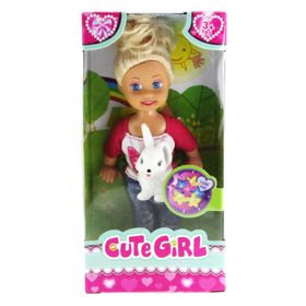Mega Cute Girl Tavşan Figürlü Sarışın Mini Bebek