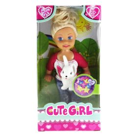 Mega Cute Girl Tavşan Figürlü Sarışın Mini Bebek