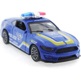 Mega Die Cast Çek Bırak Metal Mavi Polis Arabası