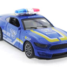 Mega Die Cast Çek Bırak Metal Mavi Polis Arabası