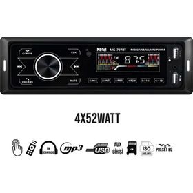 Mega MG-707BT 4X52W Bt/usb/sd/fm/aux Dokunmatik Oto Teyp
