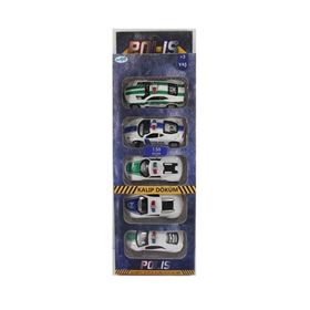 Mega Oyuncak 511a3 5'li Metal Polis Arabaları