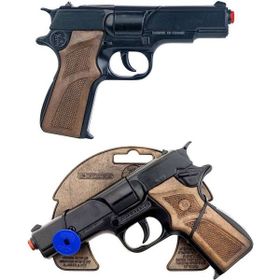 Mega Siyah Gonher Metal Revolver 8'li Kapsül Patlatan Gerçekçi Oyuncak Silah