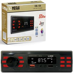Mega VM-104 4X50 Watt Bluetooth 2xUsb Sd Fm Aux 7 Renk Oto Teyp