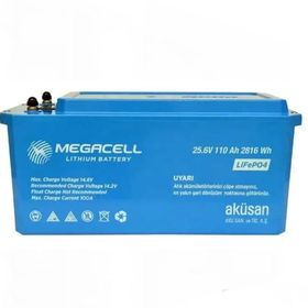 Megacell 25.6V 100Ah Lifepo 4 Akü