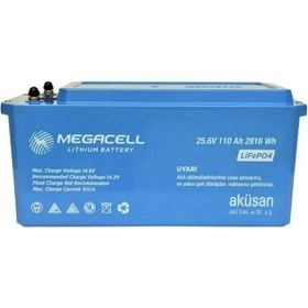 Megacell Lifepo4 Lityum Demir Fosfat ABS 25.6 V 110 Ah Akü