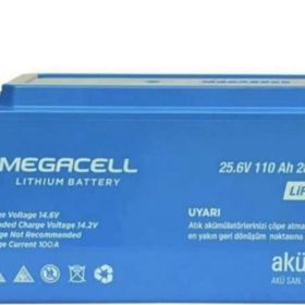 Megacell Lifepo4 Lityum Demir Fosfat ABS 25.6 V 110 Ah Akü