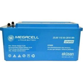 Megacell Lifepo4 Lityum Demir Fosfat ABS 25.6 V 110 Ah Akü