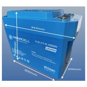 Megacell Lifepo4 Prizmatik Lityum Demir Fosfat Bluetooth 12.8 V 210 Ah Akü