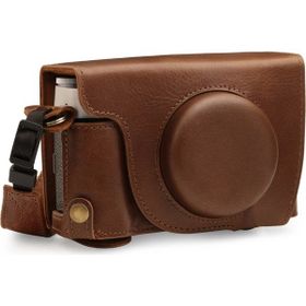 Megagear Kahverengi Fujifilm X100V Uyumlu Gerçek Deri Fotoğraf Makinesi Kılıfı