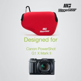 Megagear MG030 Canon Powershot G1 X Mark Iı Neopren Kırmızı Kamera Kılıfı