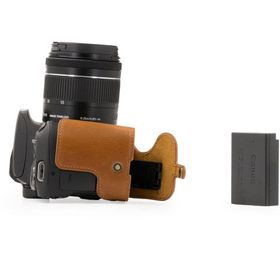 Megagear MG1308 Canon Eos Eos 200D Deri Açık Kahverengi Kamera Kılıfı