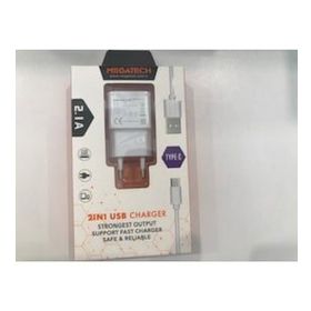Megatech 2.1a 2ın1 Typc-e Ev Şarj Type-c Kablo