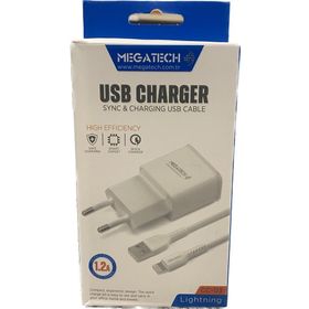 Megatech CC-03 1.2A Lightning Usb Kablo Ev Şarj Adaptörü