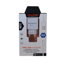 Megatech CC01 CC22-M3 2 İn 1 5V-3.0 Micro Kablo Hızlı Şarj Aleti