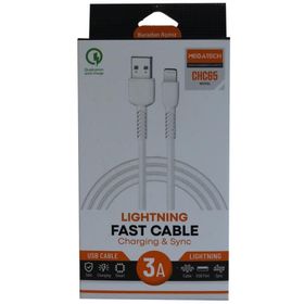 Megatech CHC65 3.0A 1 mt Lightning Beyaz Şarj Kablosu