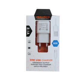 Megatech MT-CM2 2 In 1 2.2A Ev Şarj Micro Kafa Hızlı Şarj