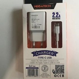 Megatech MT-CT2 2.2A 2 In 1 Typc-e Ev Şarj Type-c Kablo Hızlı Şarj