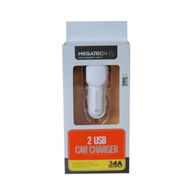 Megatech T05 2Usb 3.4A Beyaz Araç Çakmaklık Şarj Cihazı