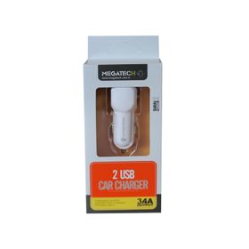 Megatech T05 2Usb 3.4A Beyaz Araç Çakmaklık Şarj Cihazı