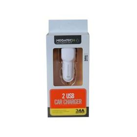 Megatech T05 2Usb 3.4A Beyaz Araç Çakmaklık Şarj Cihazı